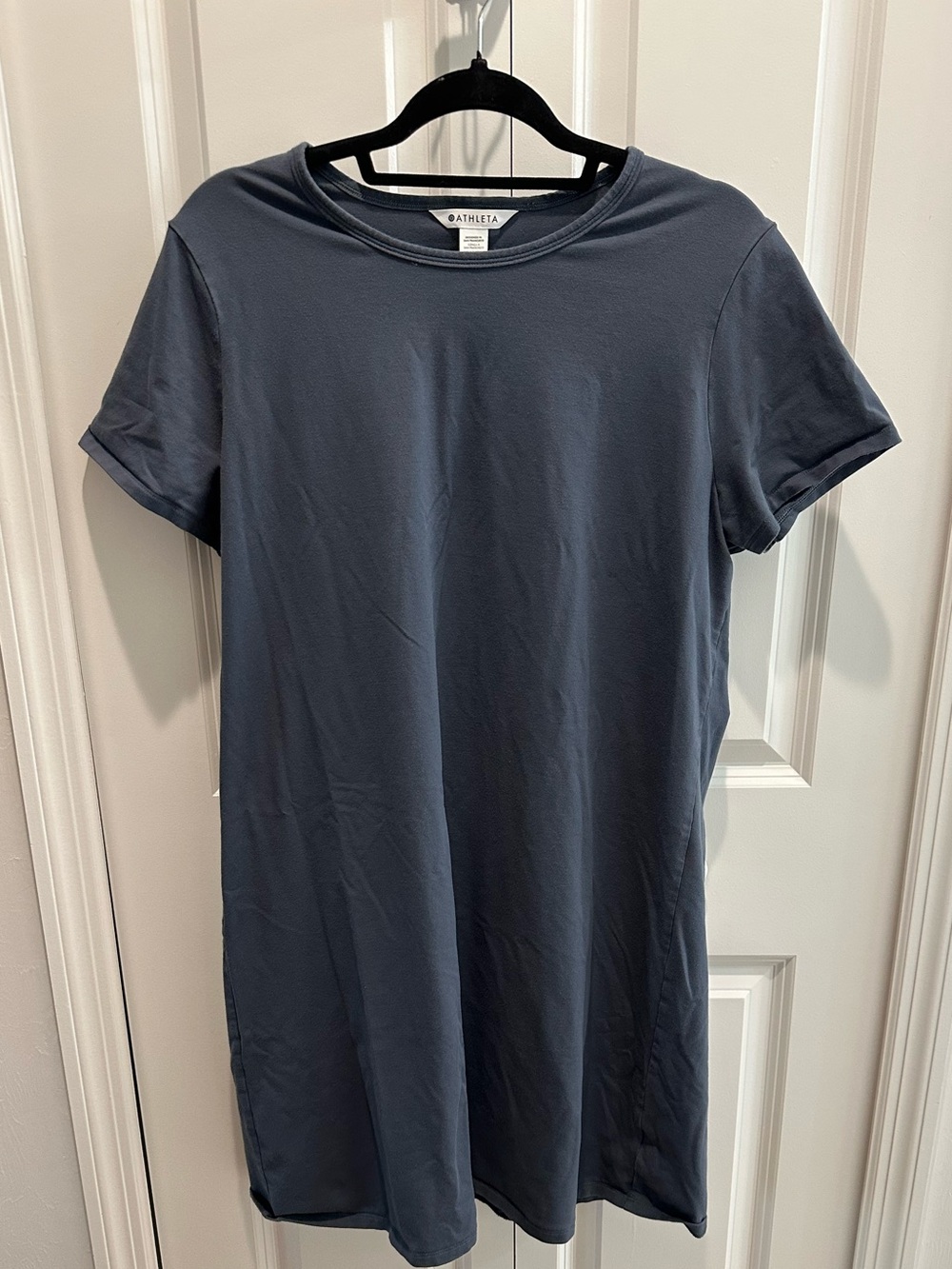 Athleta Slate Blue Short Sleeve T shirt Dress Size XL